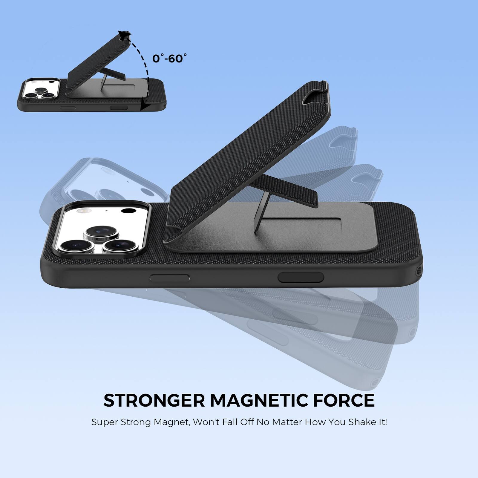 STRONGER MAGNETIC FORCE  
Super Strong Magnet, Won't Fall Off No Matter How You Shake It!