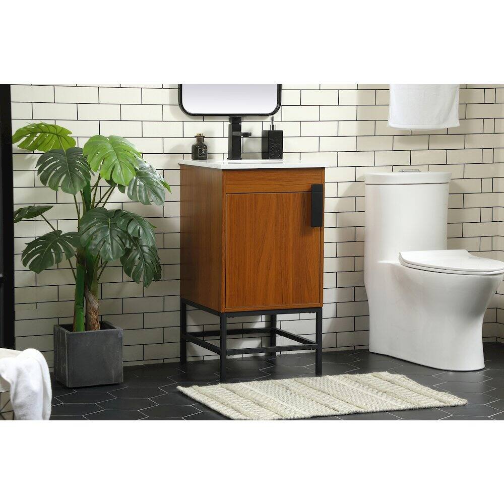 Alt View 10. Elegant Kitchen and Bath - 18 Inch Single Bathroom Vanity In Teak - Teak.