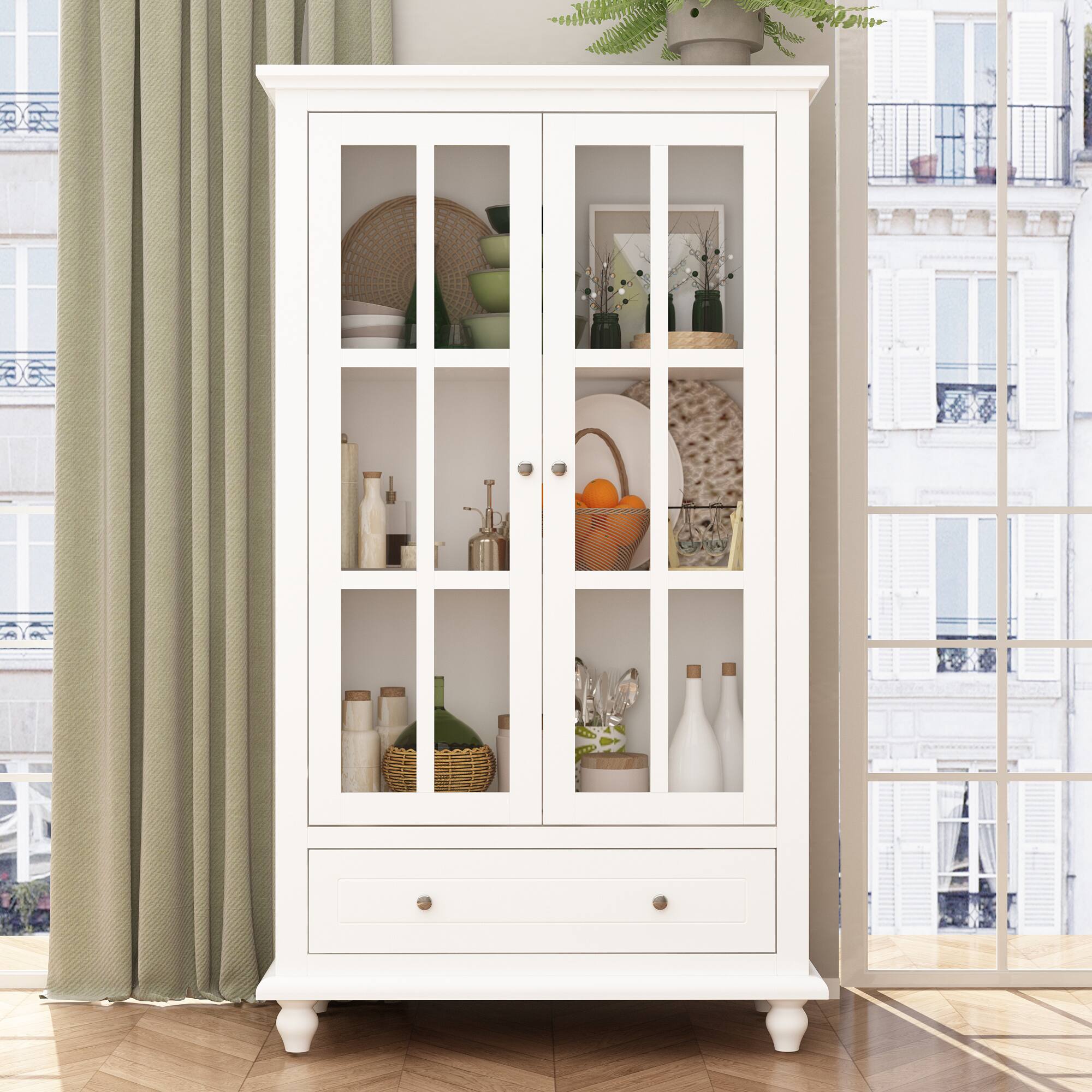Alt View 6. Famapy - Famapy Display Cabinet Buffet Showcase & Organize in Style Credenzas - White.