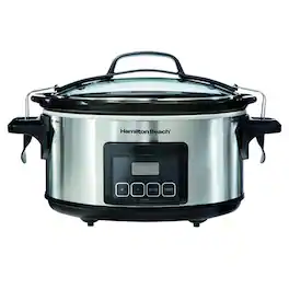Hamilton Beach - Stay or Go 6 qt Stainless Steel Programmable Slow Cooker - Silver