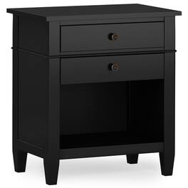 Simpli Home - Carlton SOLID WOOD 24 inch Wide Contemporary Bedside Nightstand Table - Black