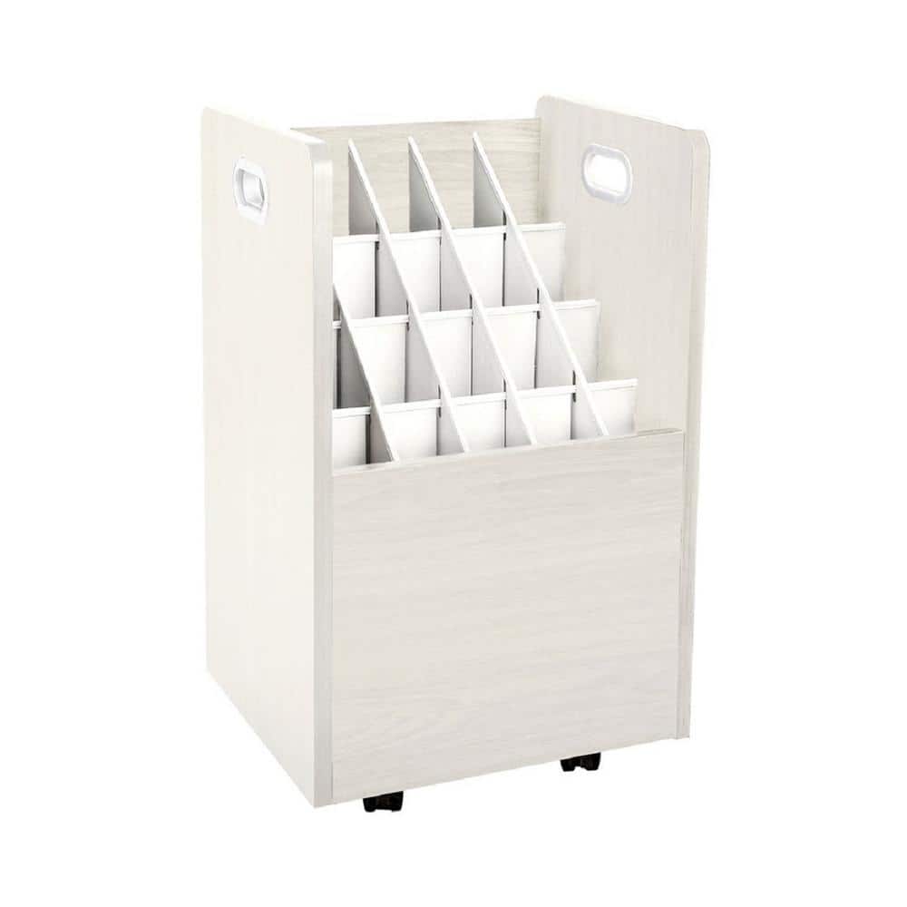 AdirOffice - Blueprint Storage Wood 20-Slot Portable Roll File Cart - White price history on PriceWatchPro