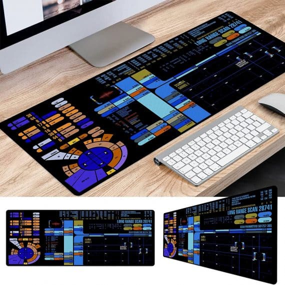 Designfullprint - Sci-Fi Control Console Desk Mat – 71810 Futuristic Space-Themed Large Mouse Pad for Gaming & Workstations - Multicolor