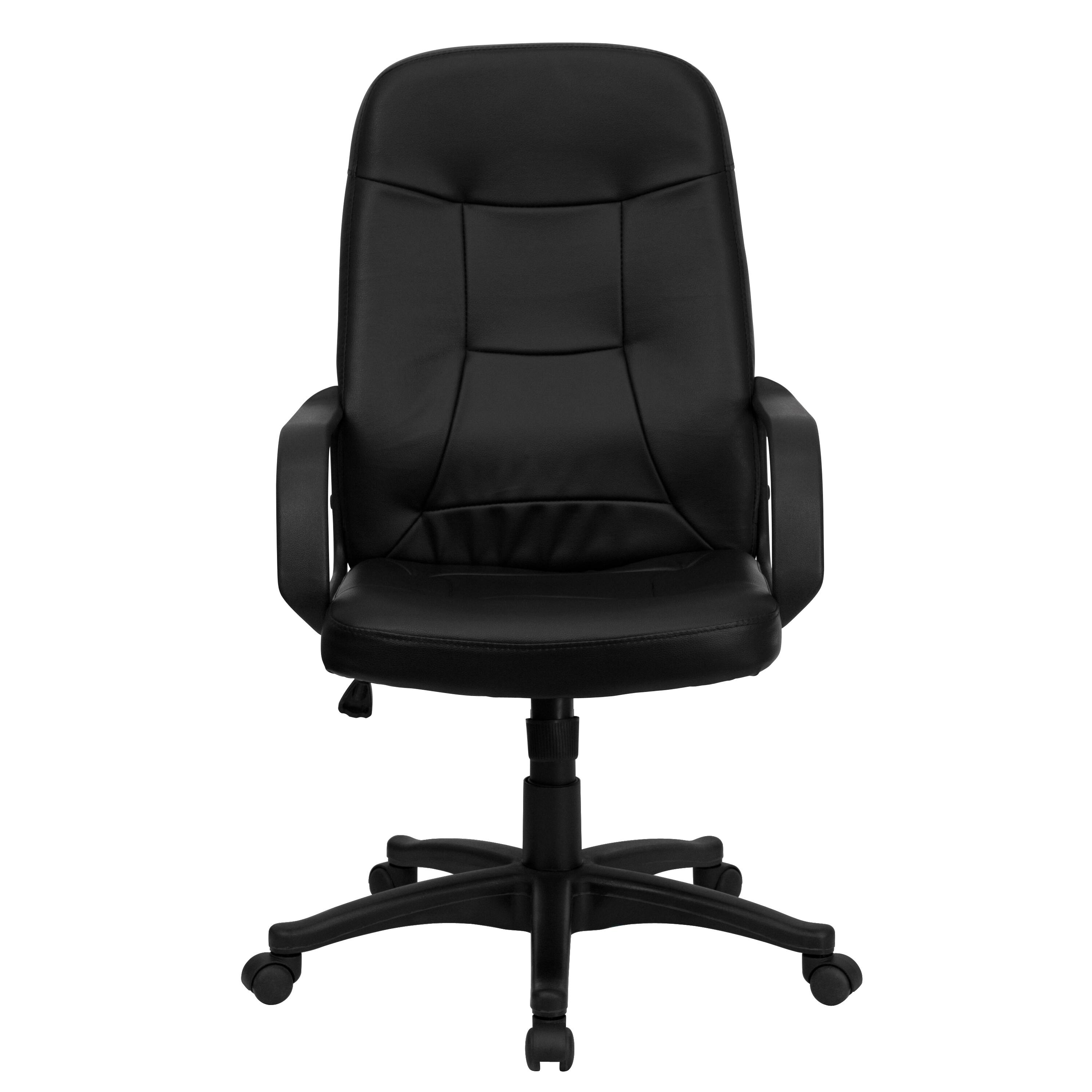 Alt View 7. Emma + Oliver - High Back Glove Vinyl Executive Swivel Office Chair with Arms - Black.