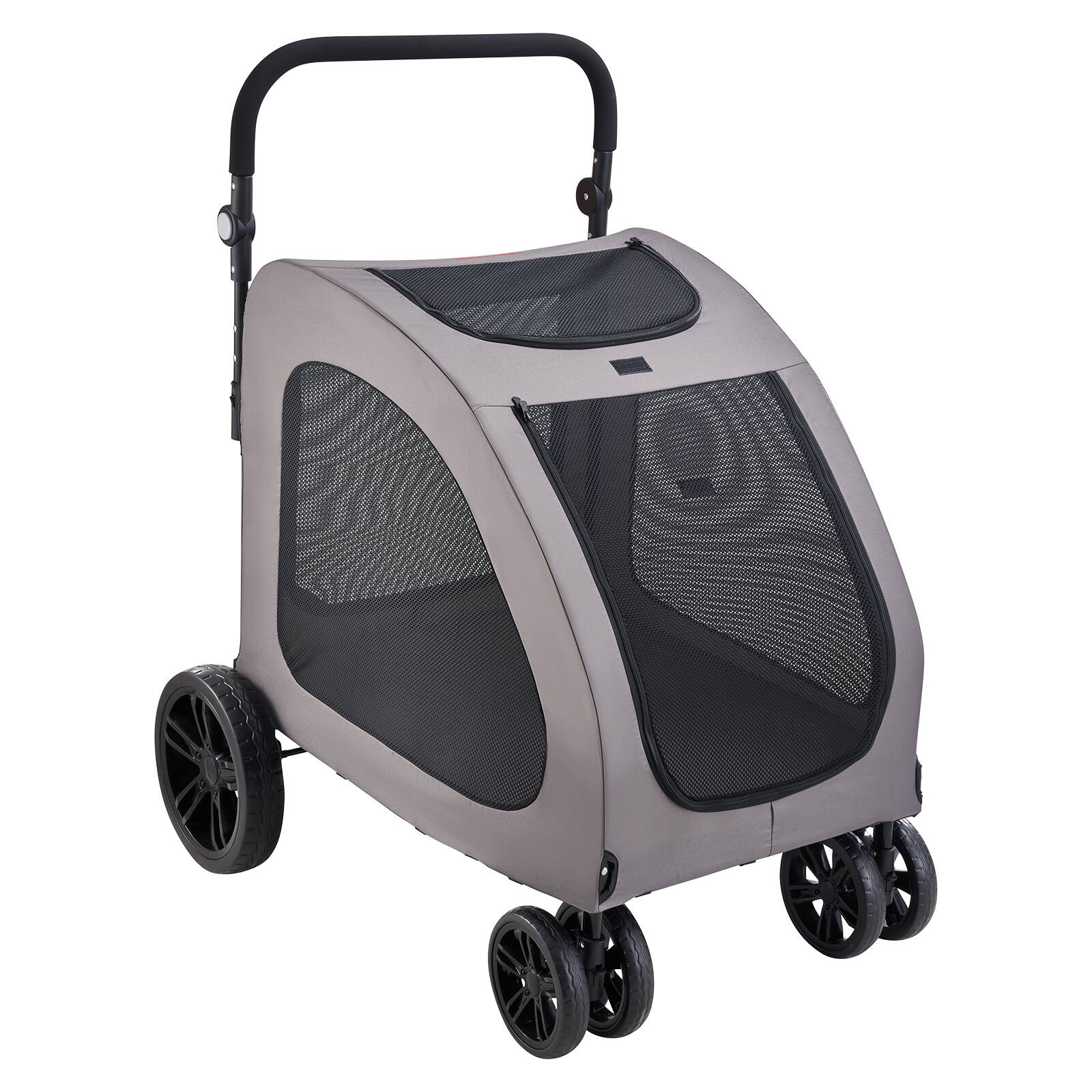 Alt View 5. VEVOR - Pet Stroller, 4 Wheels Dog Stroller with Brakes, 160lbs Weight Capacity, Portable Puppy Stroller Carrier - Dark Grey.