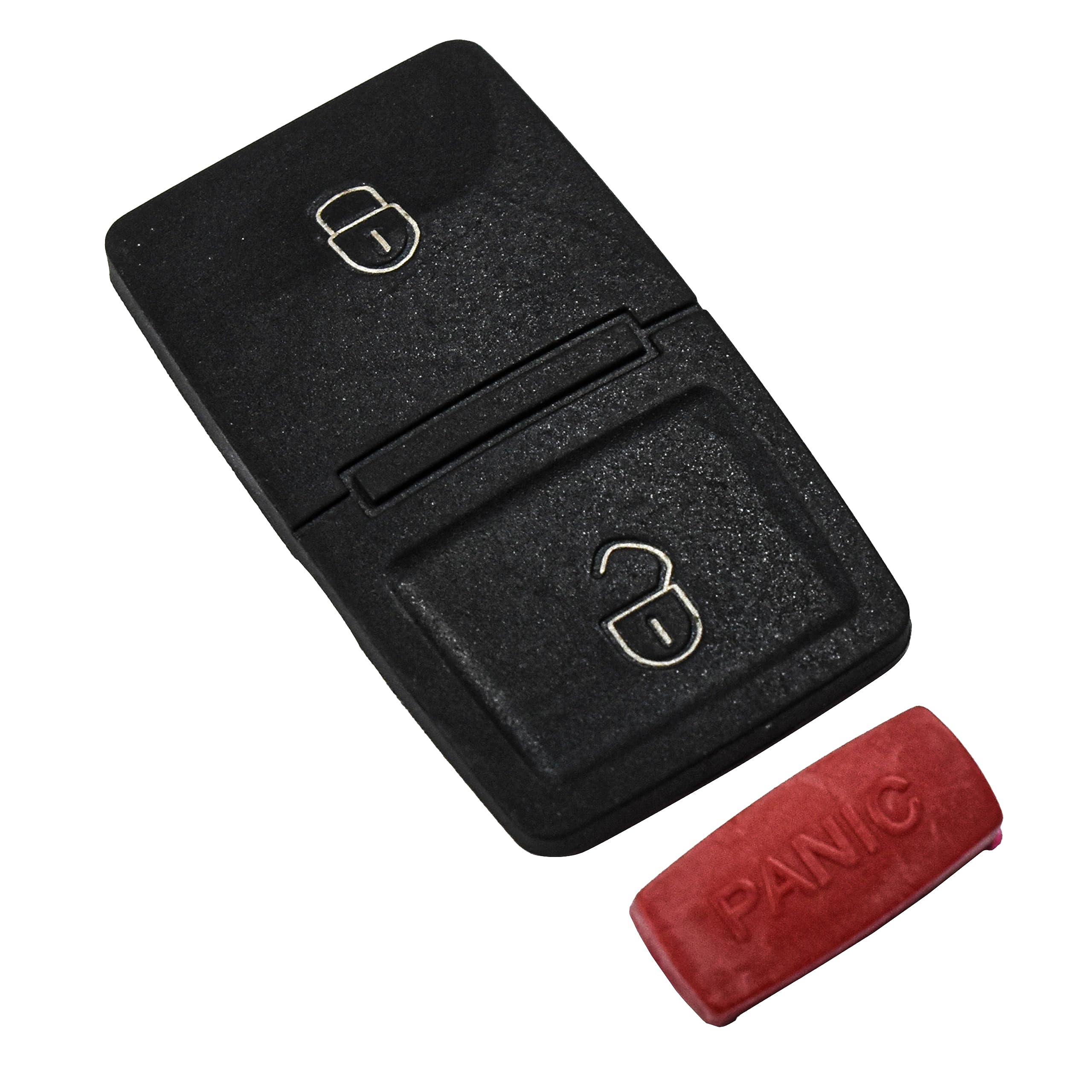 Back. HQRP - Key Fob Button Pad Insert - 2 Buttons + Panic for Seat Ibiza 2002-2006 Folding Flip Remote - Black.