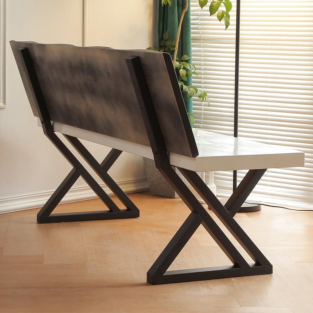 JETRANSPORT - Bench 16 Inch Triangle Metal Chair Base With Backrest Bracket Set Of 2 Diy Project Suit For Butcher Block - J