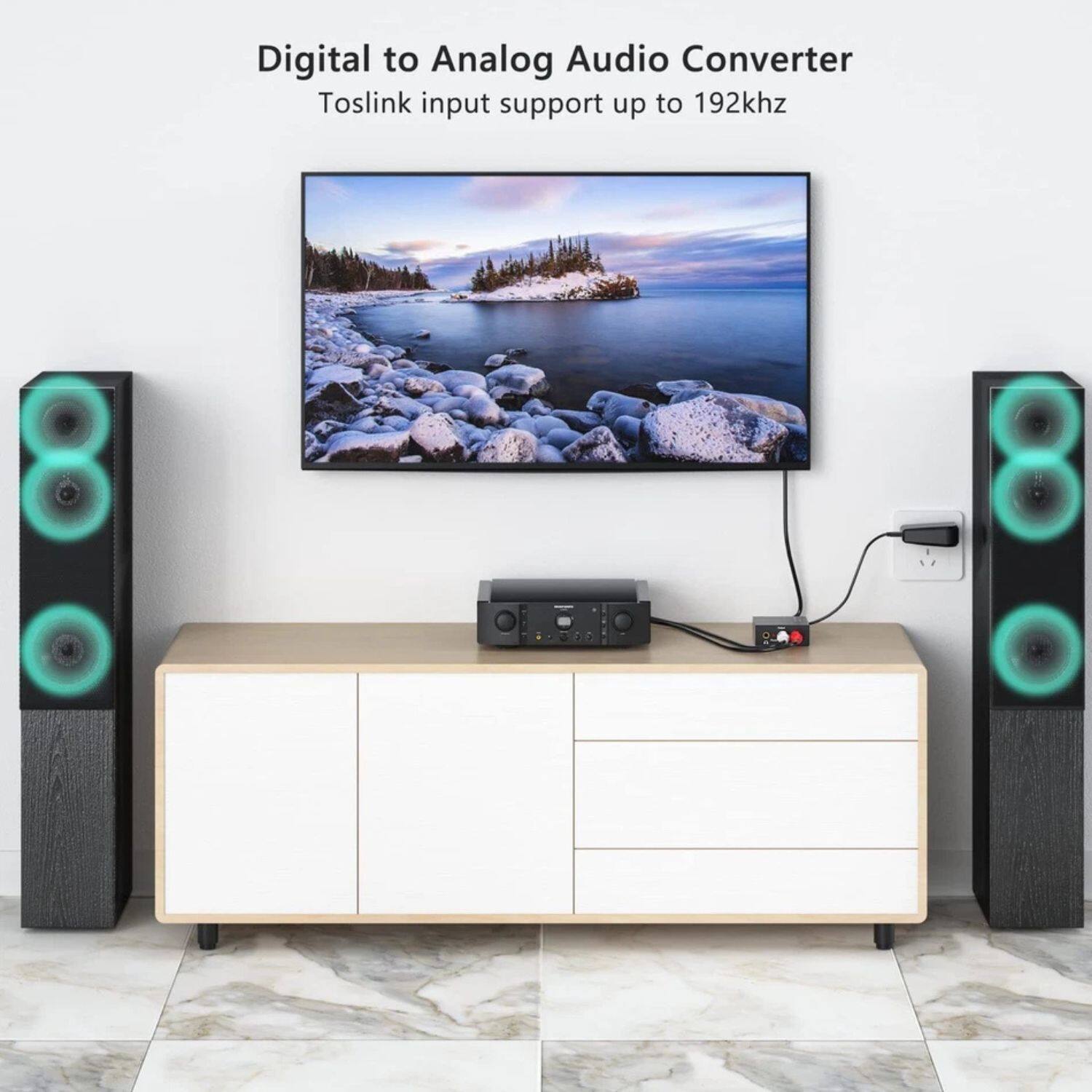 Digital to Analog Audio Converter  
Toslink input support up to 192kHz