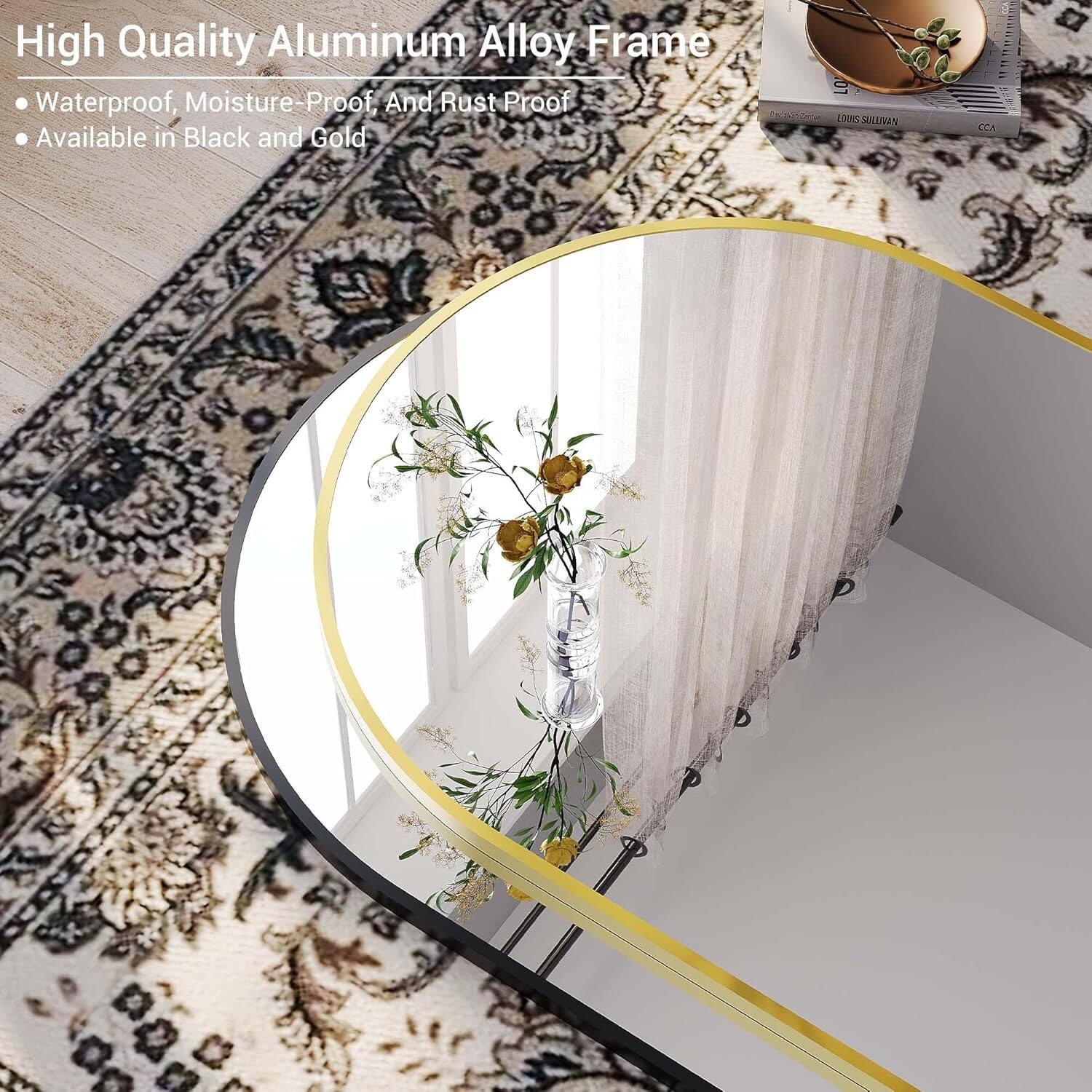 High Quality Aluminum Alloy Frame  
- Waterproof, Moisture-Proof, And Rust Proof  
- Available in Black and Gold