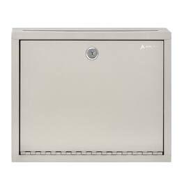 AdirOffice - Safe Large Steel Wall-Mount Drop Box with Key - beige