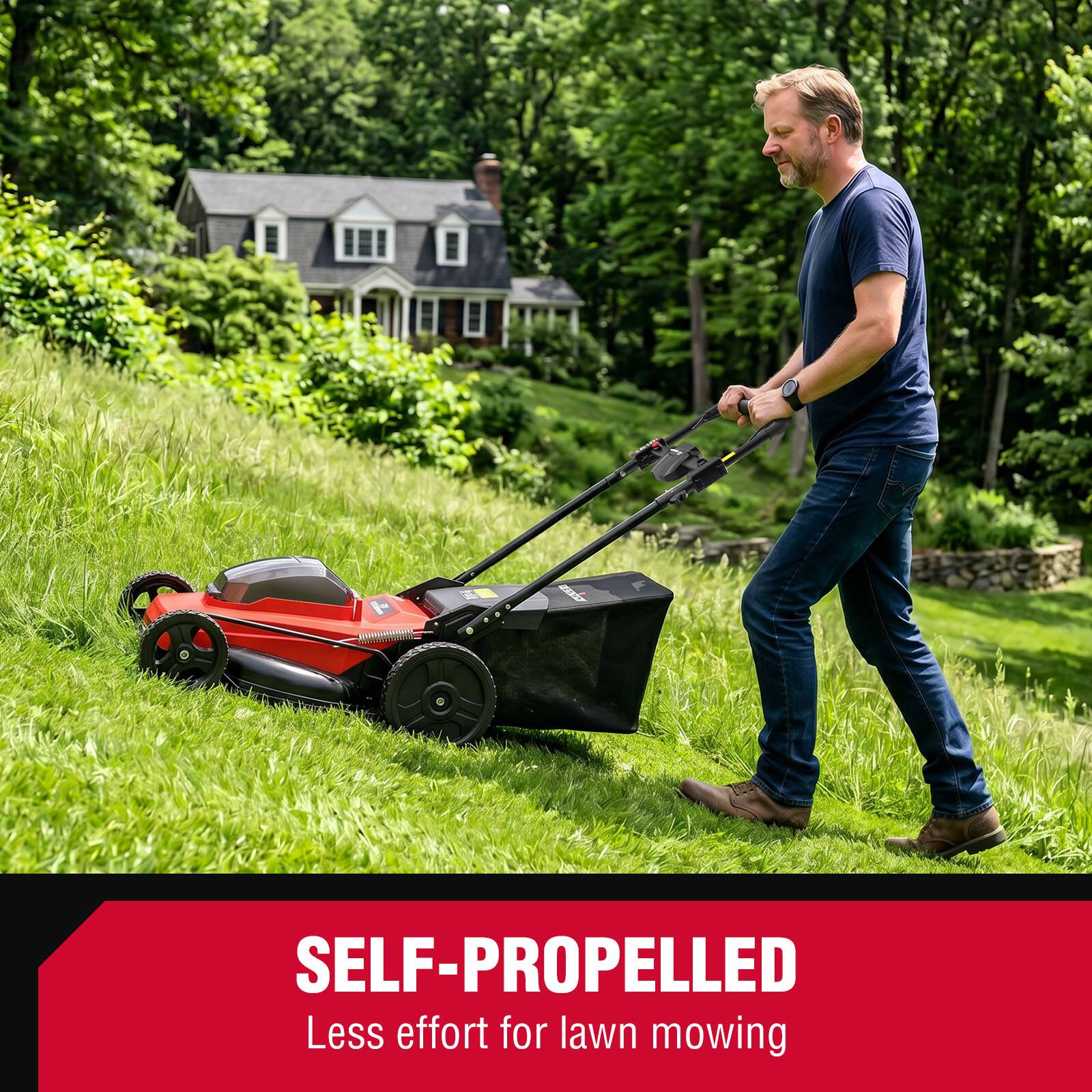SELF-PROPELLED  
Less effort for lawn mowing