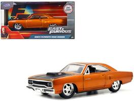 Dom's Plymouth Road Runner Orange Metallic with Matt Black Hood "Fast & Furious" Series 1/32 Diecast Model Car by Jada - Orange Metallic With Matt Black