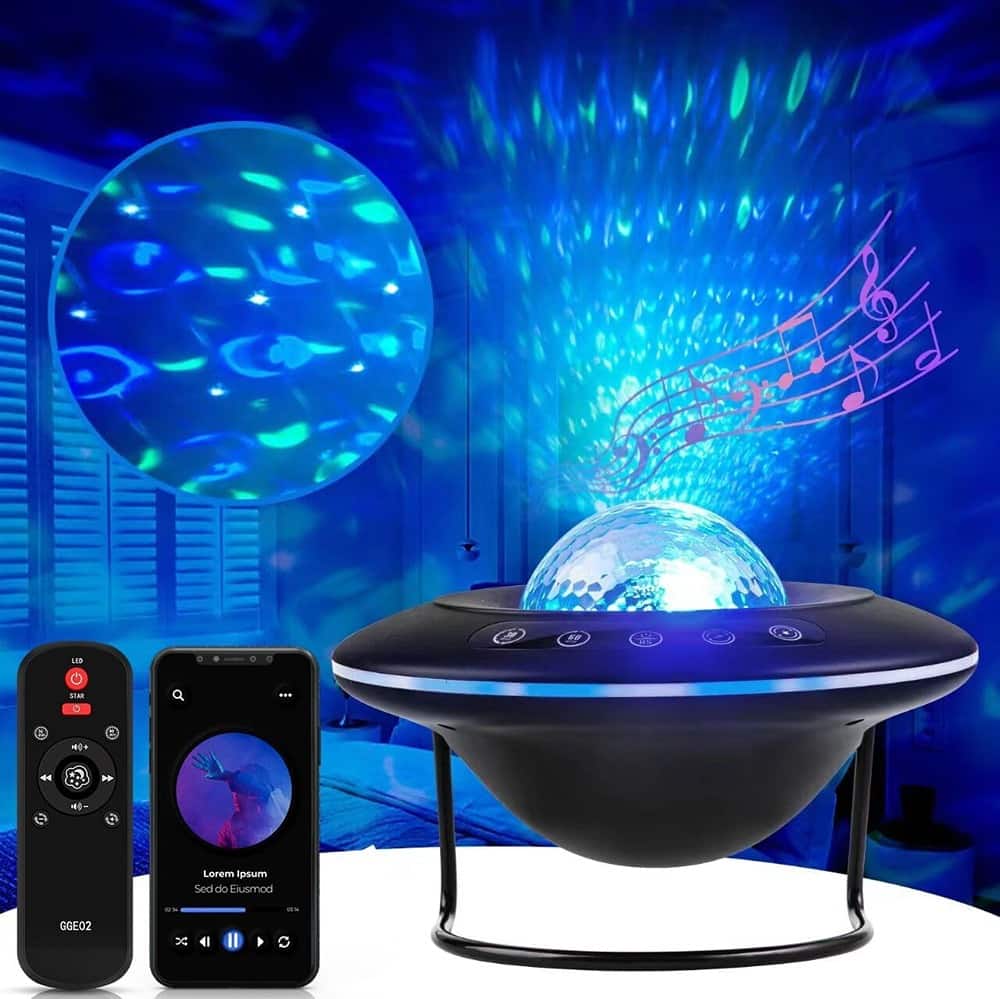 ACJPR - Star Projector Galaxy Lamp with Bluetooth Speaker, Aurora Night Light, Timer, Remote Control for Kids & Home