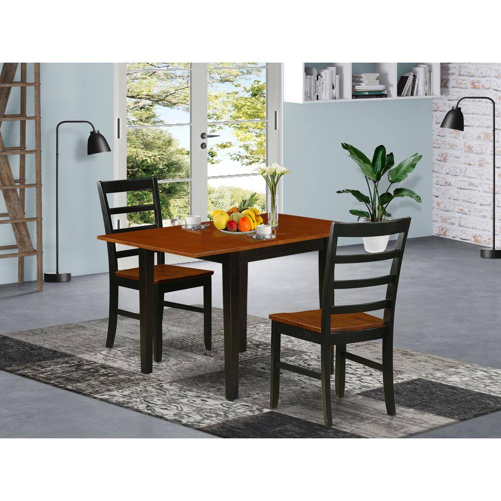 Left. East West Furniture - Dining Room Set Black & Cherry - Brown.