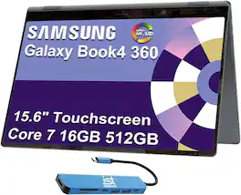 Samsung - Galaxy Book4 360 15.6"FHD AMOLED 2-in-1 Touchscreen Laptop - Intel Core 7 - Backlit - 16GB RAM - 512GB SSD - Win 11 Home - Gray