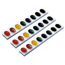 Prang - Watercolors Oval Pan Refill Tray 8 Colors Per Tray 3 Trays