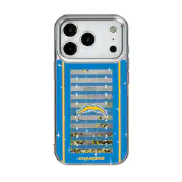 Keyscaper - NFL - Los Angeles Chargers iPhone Field Design Glitter Case - 15 - Multicolor