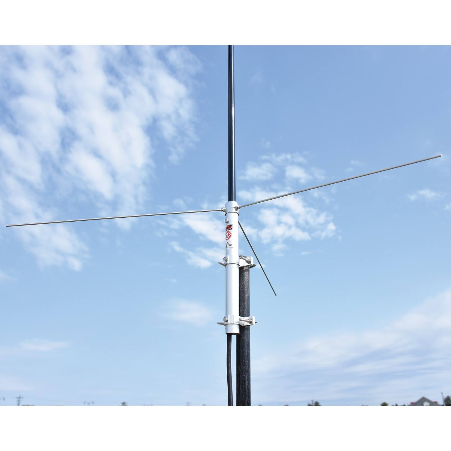 Left. Tram - 200-Watt 134-184 MHz VHF Fiberglass Base Antenna, 4'10" Tall, 50-Ohm UHF SO-239 Connector - Black.