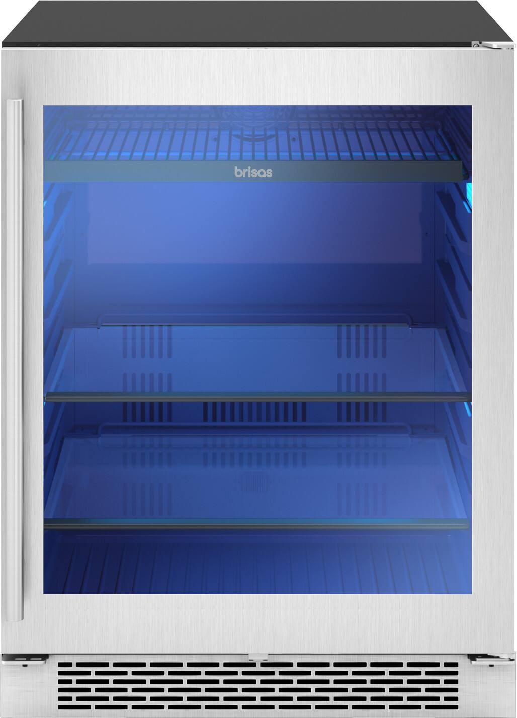 Alt View 18. Zephyr - 5.11 Cu. Ft. Brisas 24 in. 8-Bottle and 98-Can Built-in Single Zone Beverage Cooler - Stainless Steel + Glass.