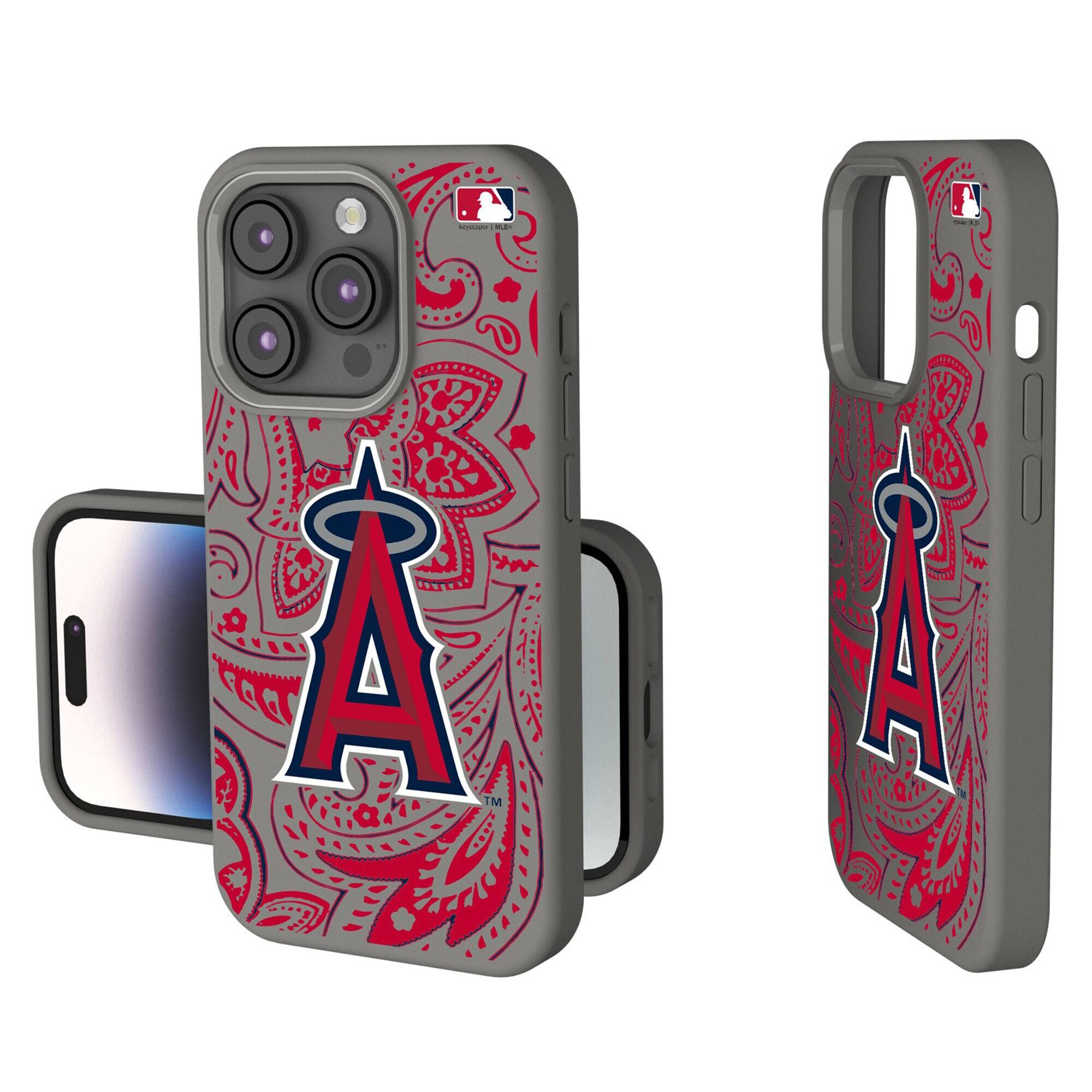 Front. Keyscaper - Los Angeles Angels Paisley iPhone Soft Touch Case - 14 - Gray.