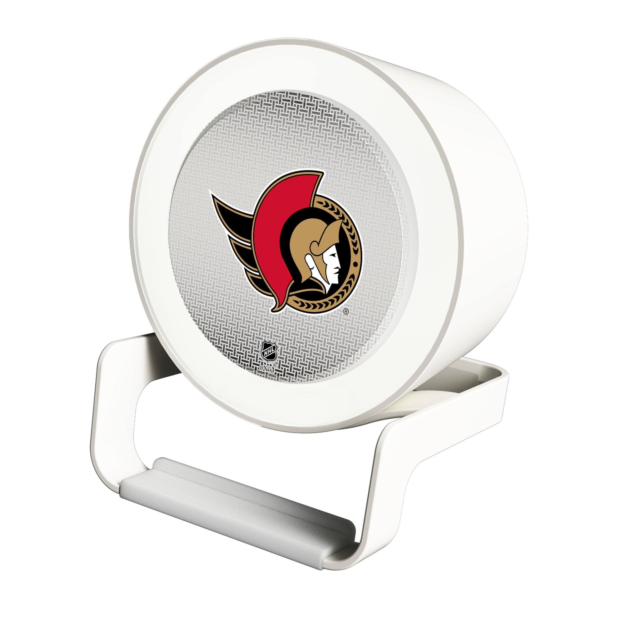 Keyscaper - Ottawa Senators Linen Print Nightlight Charger & Bluetooth Speaker - White