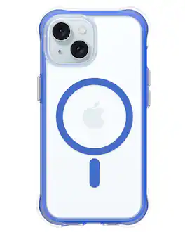 Ornarto - Air Case for iPhone 15 Clear, Compatible with MagSafe, Military-Grade Drop Protection Case - Blue
