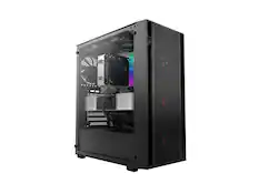 Front. Rosewill - Rosewill ATX Mid Tower Gaming Case, Tempered Glass, 4x 120mm PWM Fans, 360mm AIO, 340mm GPU, 160mm CPU Cooler - Black.