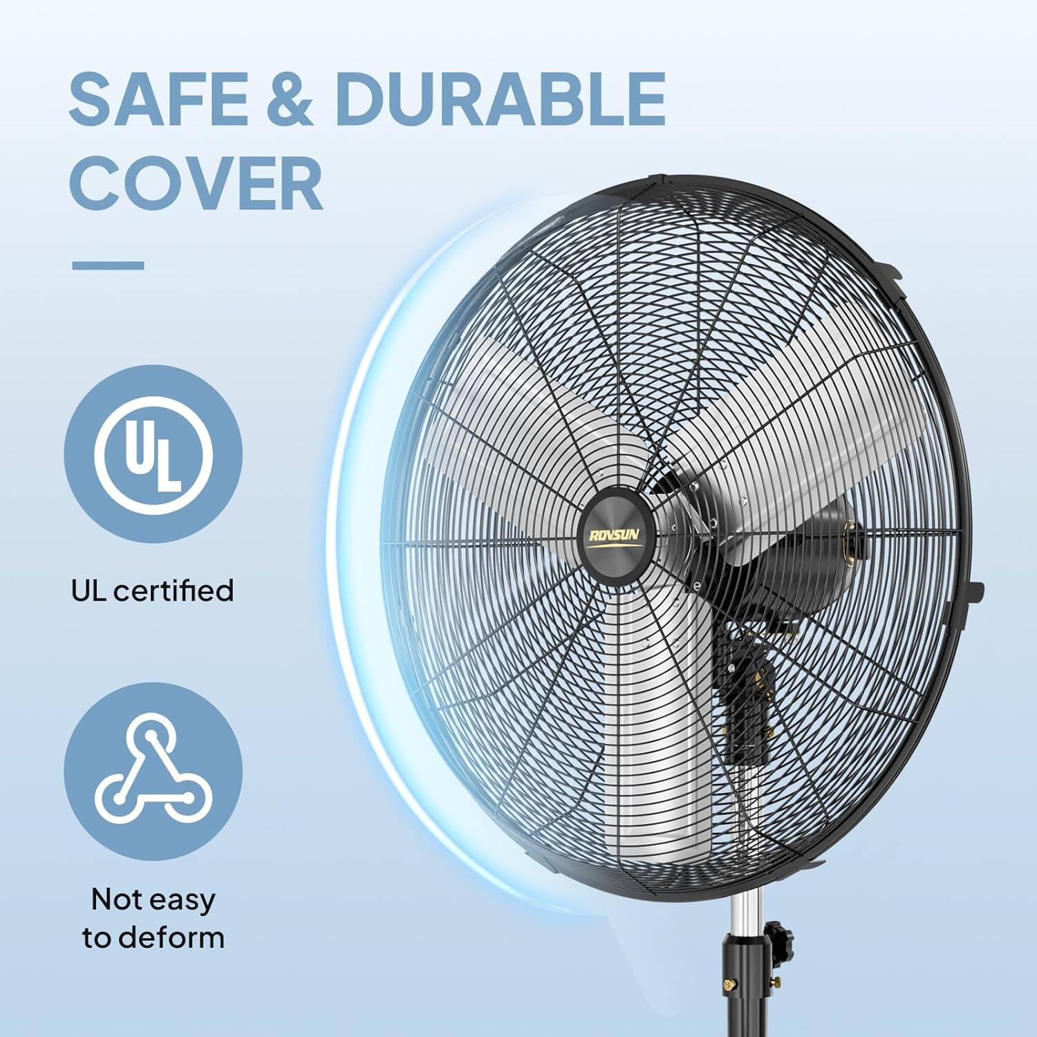 SAFE & DURABLE COVER

- UL certified
- Not easy to deform