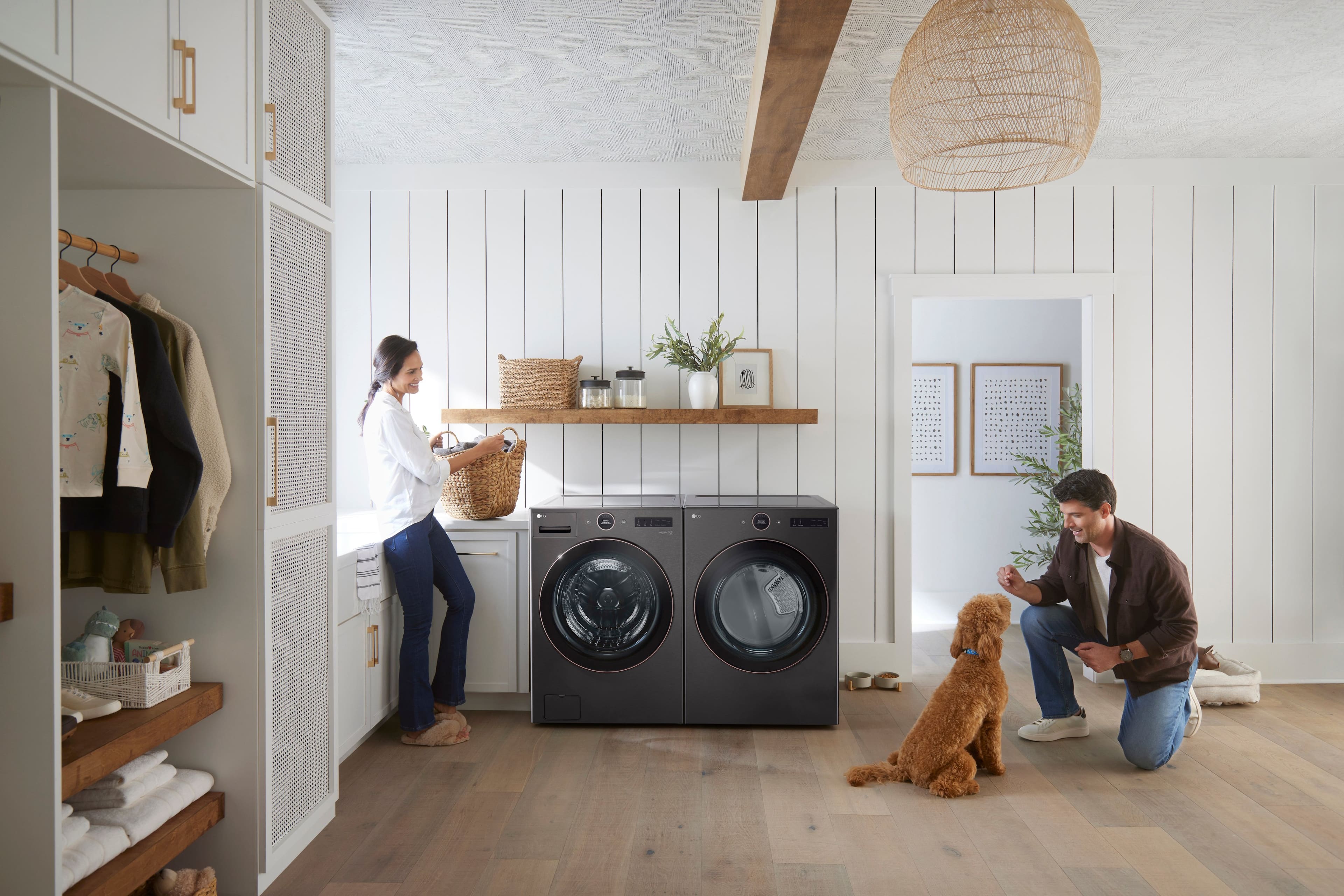 Alt View 37. LG - 5.0 Cu. Ft. High-Efficiency Stackable Smart Front Load Washer with Steam and TurboWash 360 - Black Steel.