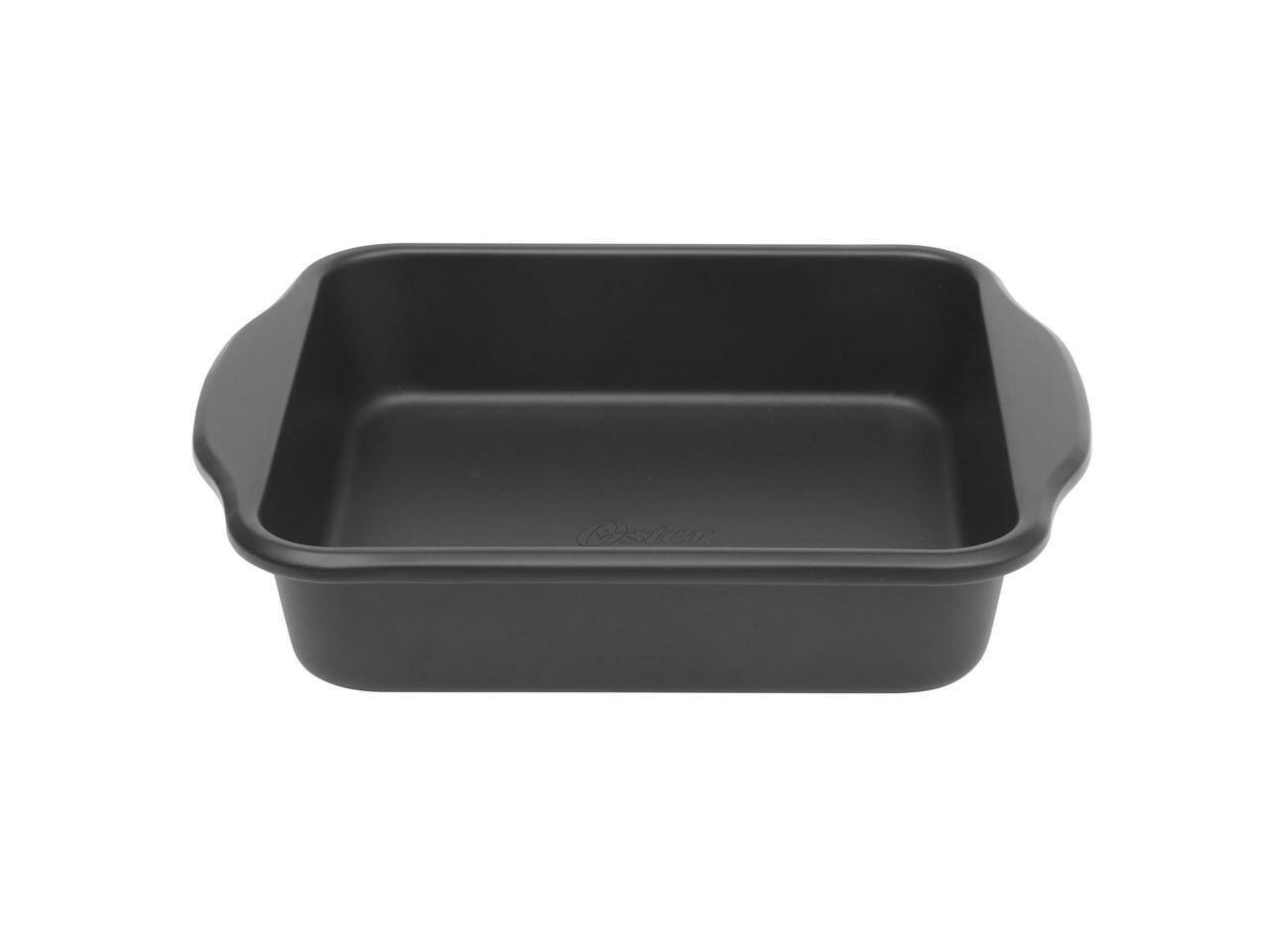 Alt View 1. Oster - Oster Teston Platinum Collection 8 Inch Nonstick Carbon Steel Square Cake Pan in Matte Black - Matte Black.