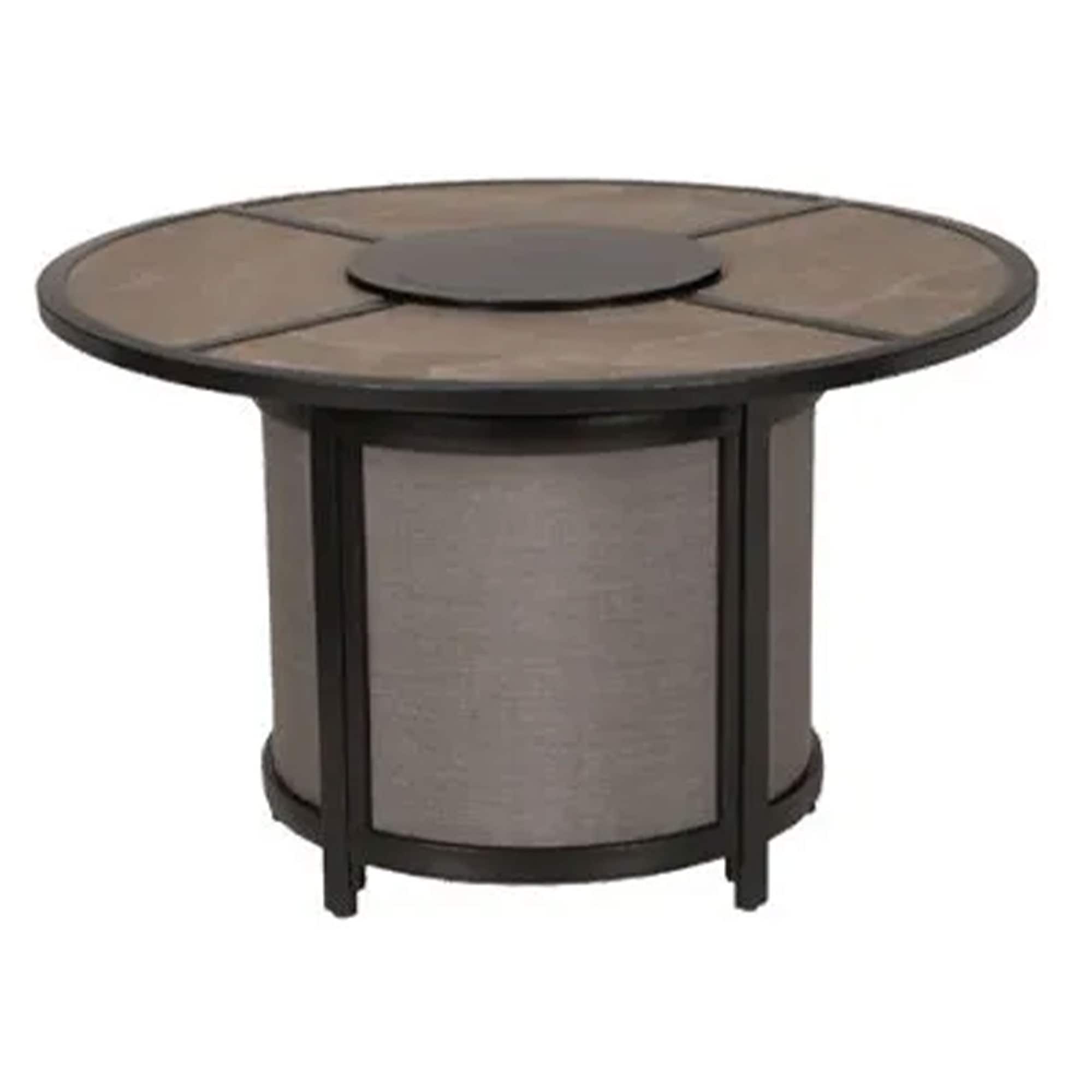 Four Seasons Courtyard - Edison Park 54 Inch LP Gas Fire Pit Table, Finish - Gray