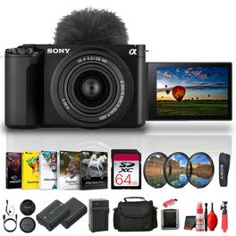 Sony - Alpha ZV-E1 Mirrorless Camera with 28-60mm Lens Bundle + 64GB Card + Battery + Filter Kit + More