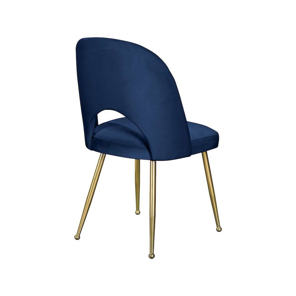 Alt View 3. Meridian Furniture - Logan Navy Velvet Dining Chair, Set of 2 - Blue.