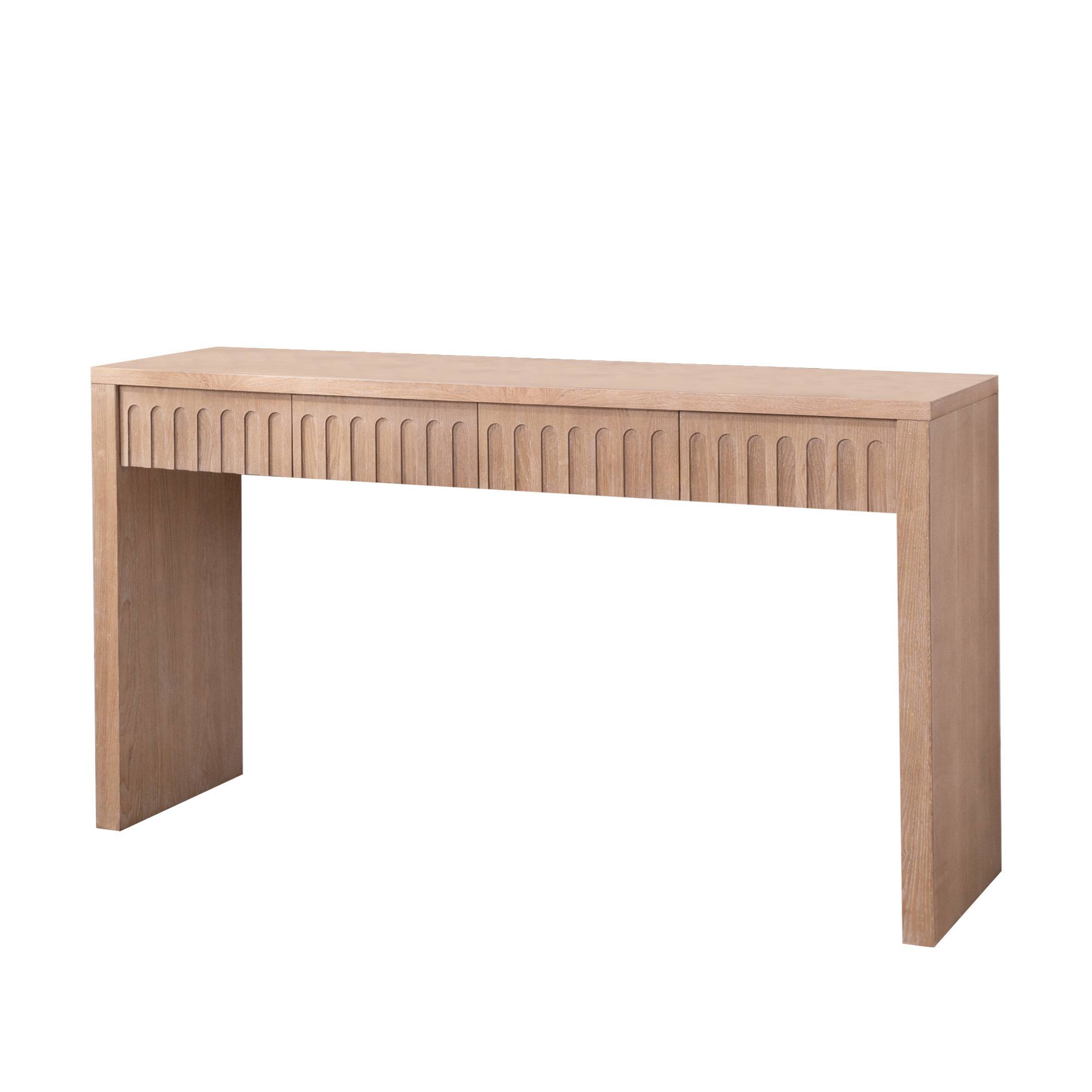 Alt View 2. Spaco - Spaco 59 Inch Modern Console Table with 4 Drawers, Natural Wood Finish Entryway Table for Narrow Hallway Living Room - Natural.