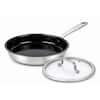 Front. Alva - Alva Maestro Nonstick Stainless Steel Frying Pan with Glass Lid - Oven & Induction Safe - Black.
