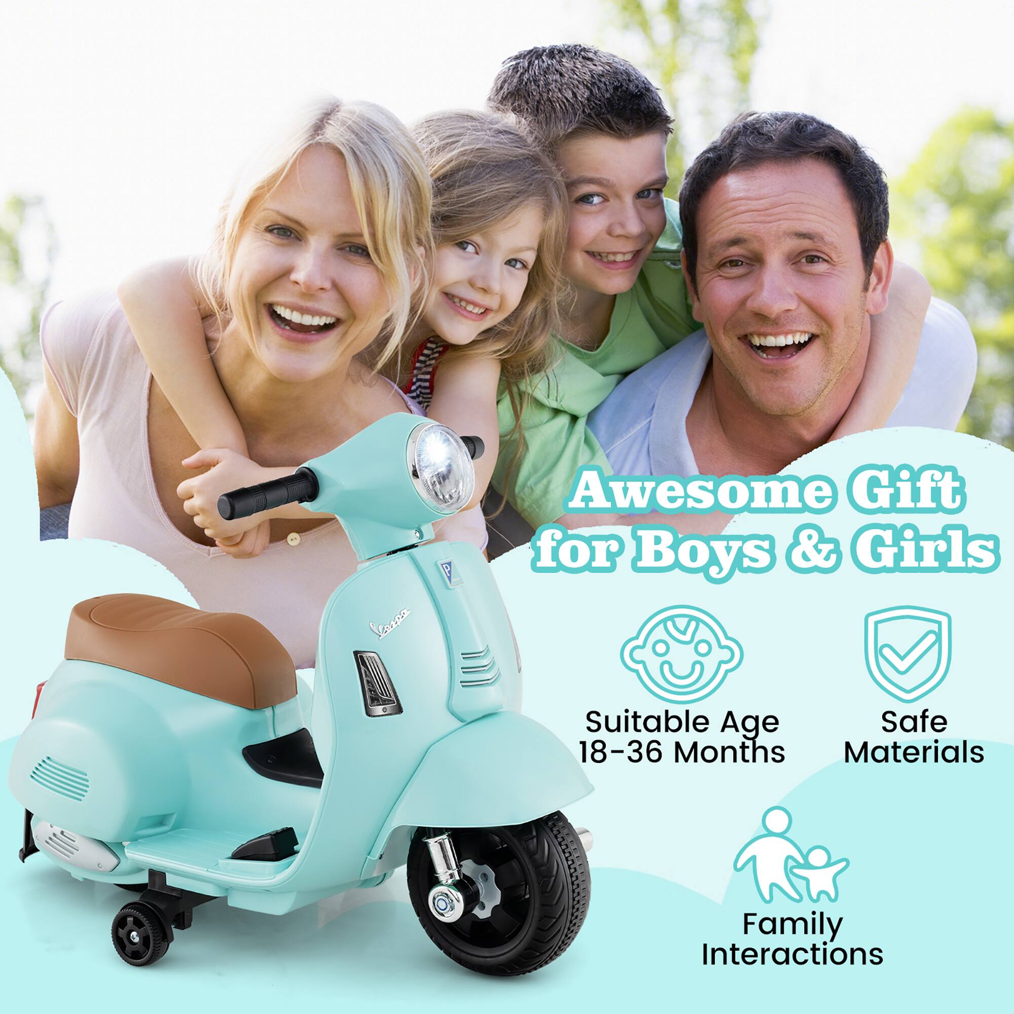 Awesome Gift for Boys & Girls  
Suitable Age: 18-36 Months  
Safe Materials  
Family Interactions