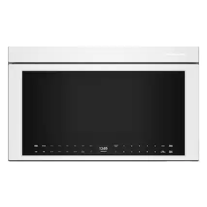 Front. KitchenAid - 1.1 Cu. Ft. Convection Flush Built-In Over-the-Range Microwave with Air Fry Mode - White.