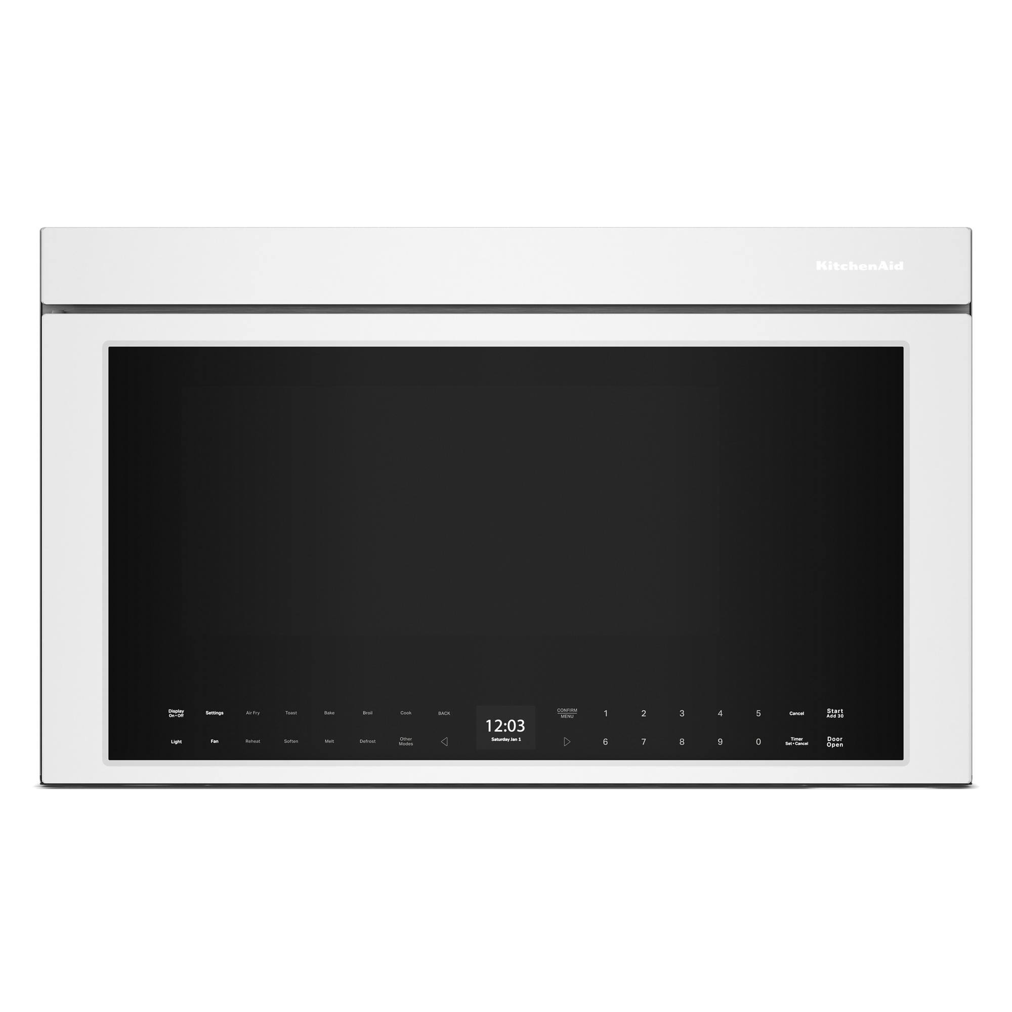 KitchenAid - 1.1 Cu. Ft. Convection Flush Built-In Over-the-Range Microwave with Air Fry Mode - White