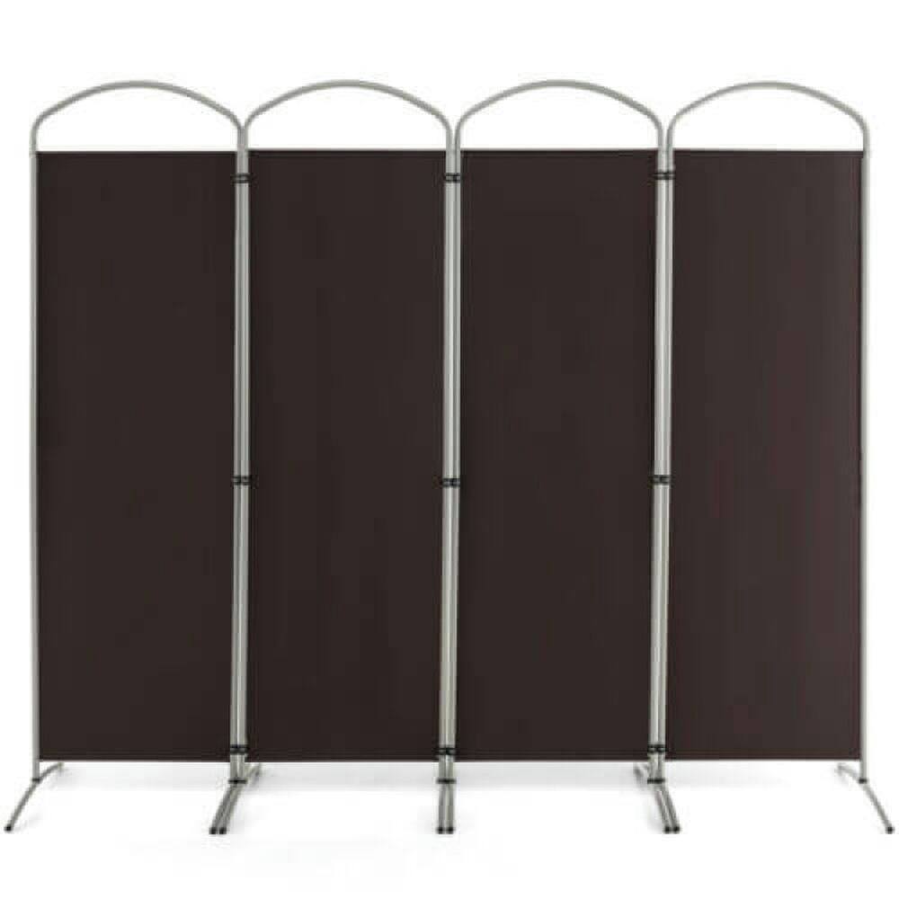 Pefilos - 6.2 Feet Folding Room Divider, 4-Panel Room Divider, Durable Material Room Divider Foldable Panels for Indoor - Brown