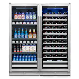 Yeego - 238 Cans +89 Bottle Wine and Beverage Refrigerator,With Energy Star Certified for Home,Bar - Silver