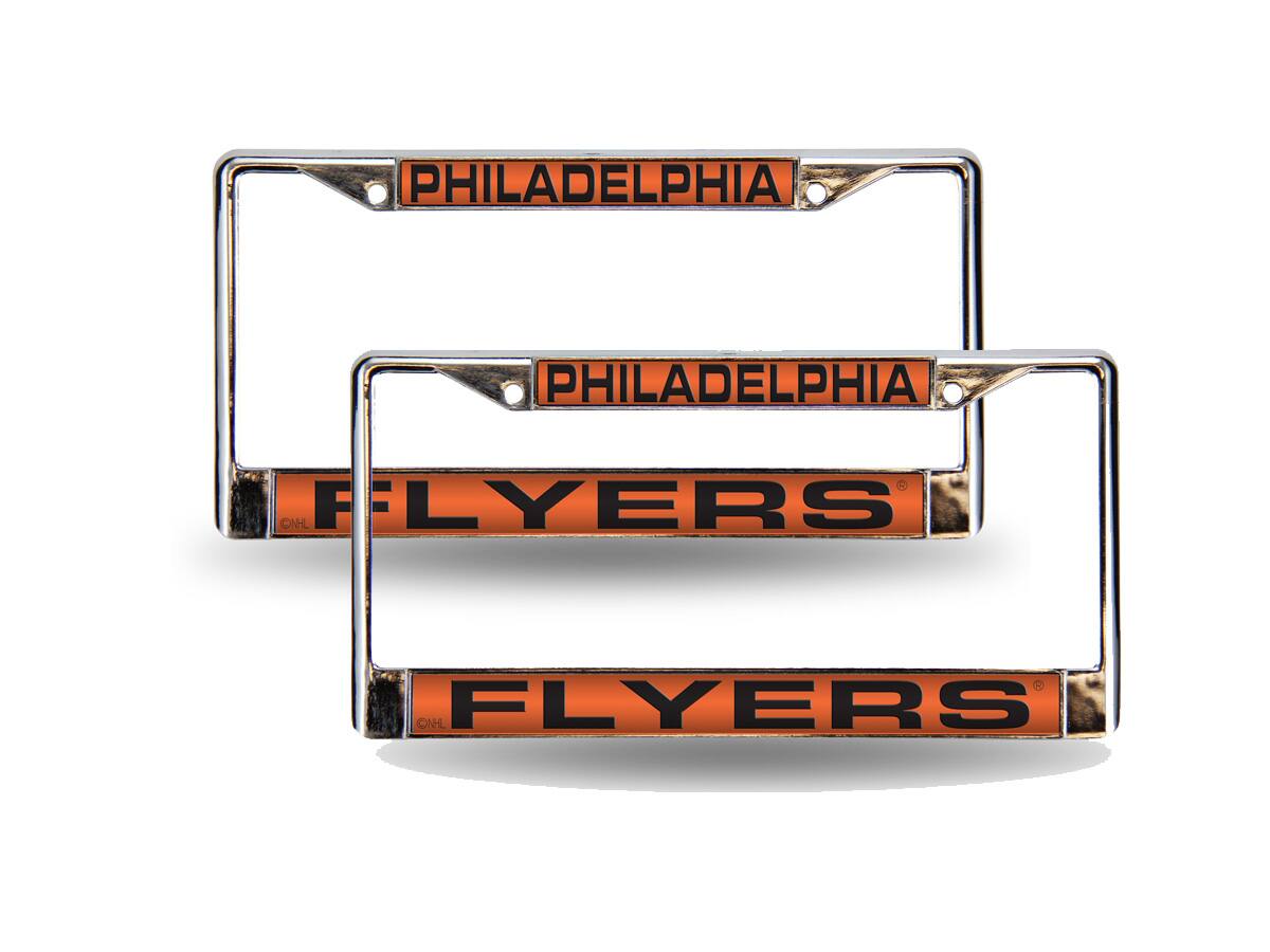 Philadelphia Flyers NHL Chrome Metal Laser Cut License Plate Frame - Set of 2 Frames
