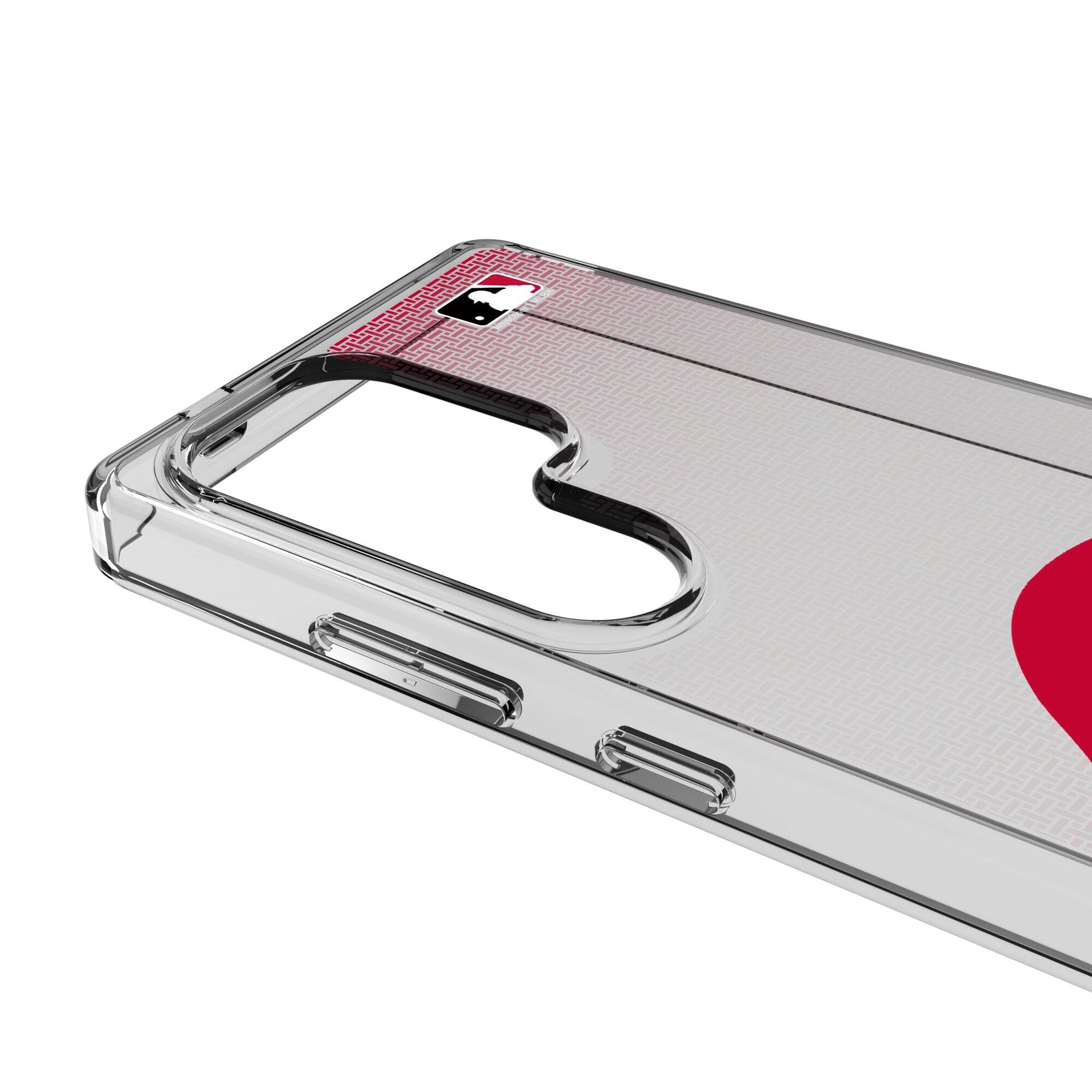 Alt View 2. Keyscaper - Cincinnati Reds Linen Logo Galaxy Clear Case - S25 Plus - Multicolor.