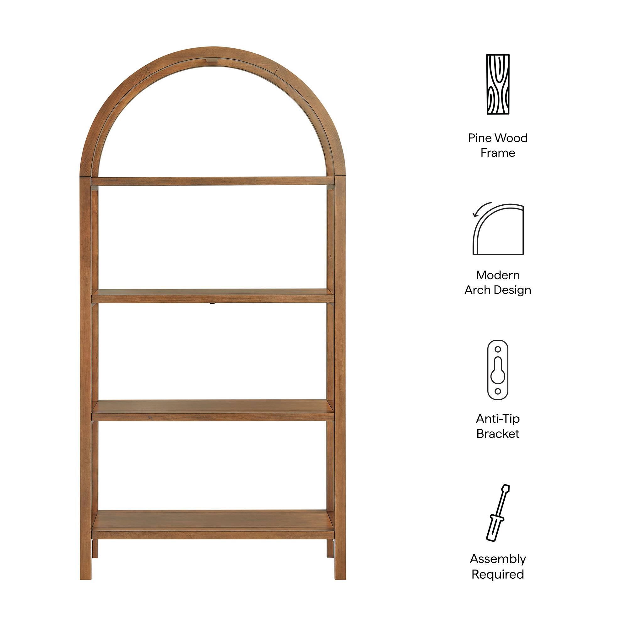 Pine Wood Frame  
Modern Arch Design  
Anti-Tip Bracket  
Assembly Required