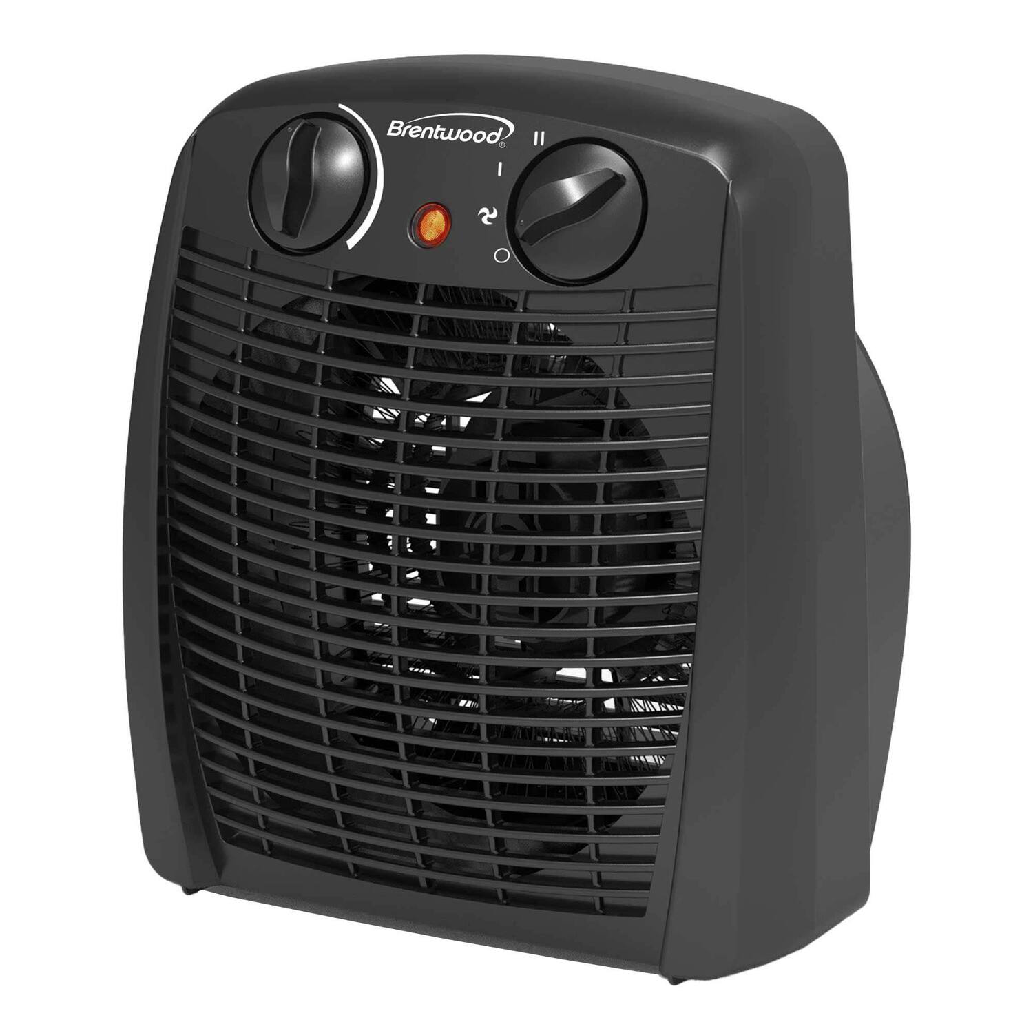 Front. Brentwood - Brentwood H-f305bk 1,500-watt-max Portable Electric Space Heater And Fan, Black, H-f305bk - black.