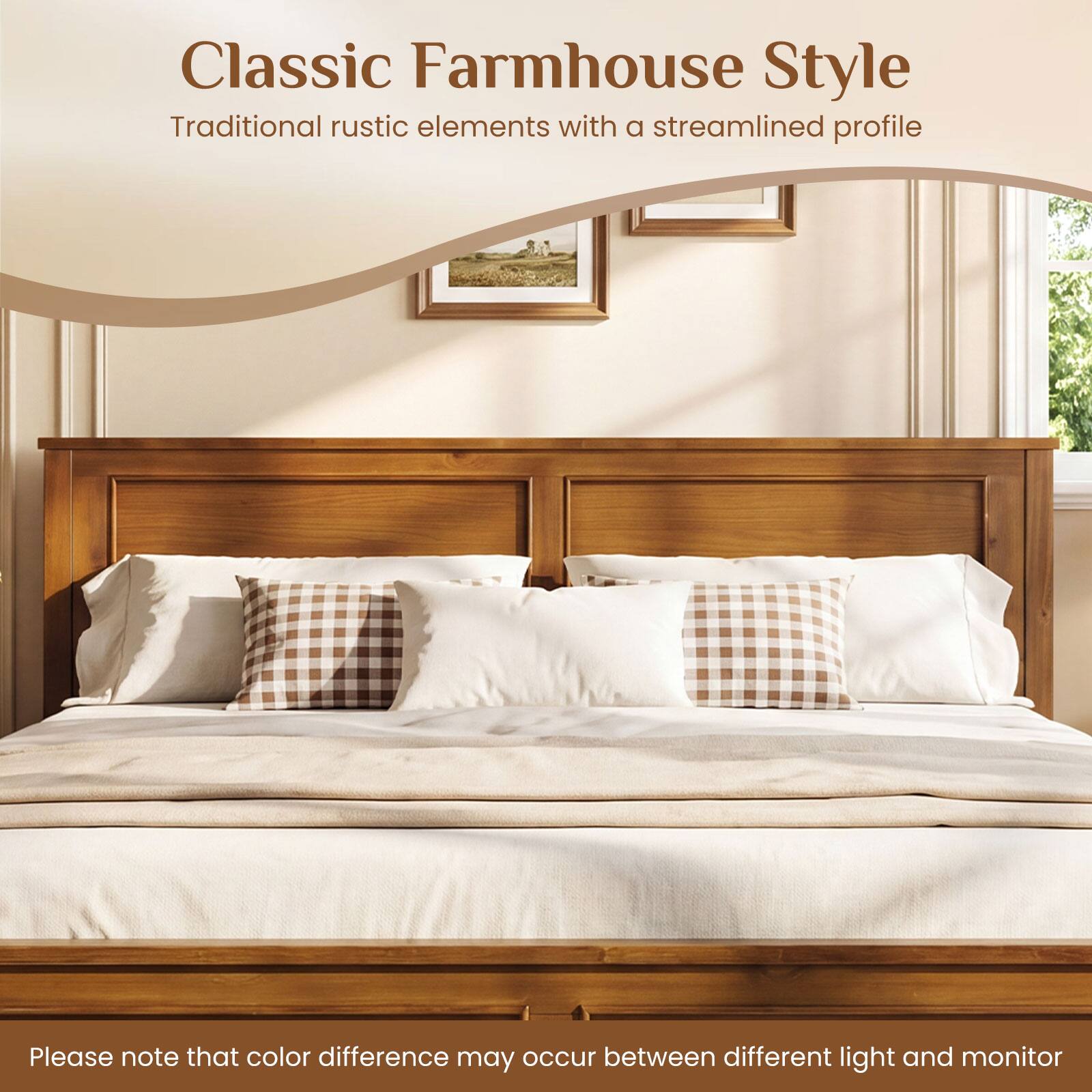 Classic Farmhouse Style  
Traditional rustic elements with a streamlined profile  

Please note that color difference may occur between different light and monitor.