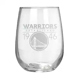 Great American Products - Golden State Warriors Etched 17oz. Rally Cry Stemless Wine Glass - Multicolor