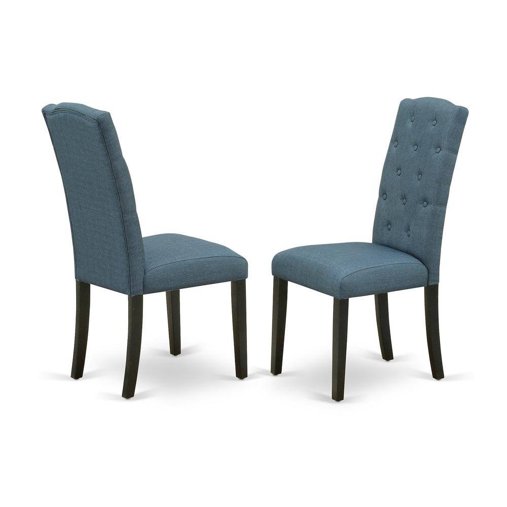 Front. East West Furniture - East West Furniture V696CE121-5 5-Pc Dinette Room Set - 4 Padded Parson Chairs and 1 Modern Rectangular Cement Kitchen - Multi-Color.