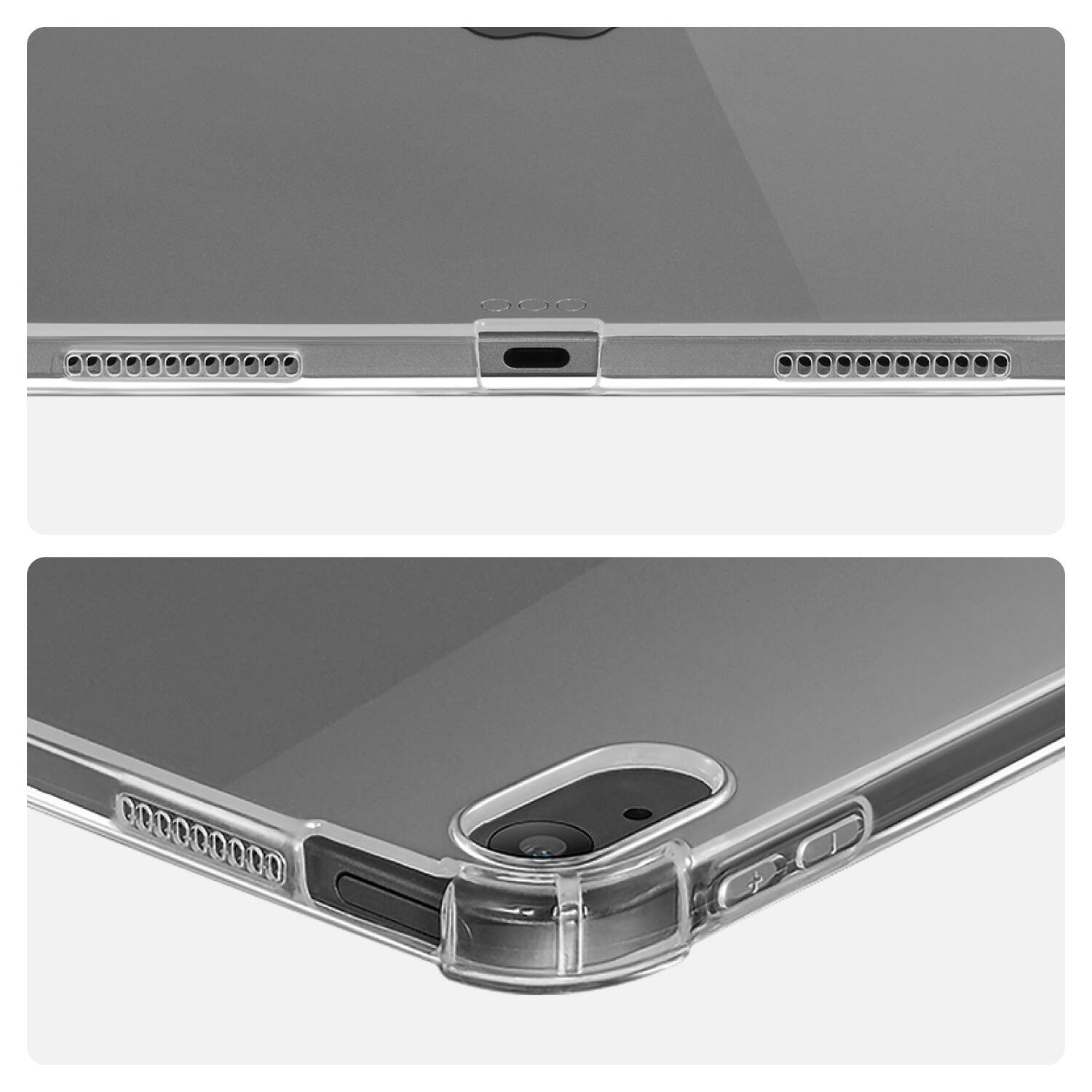 Back. Vena - For Apple iPad A16 Case, iPad A16 10th/11th Case, TPU Crystal Clear Slim and Light, Cover for iPad A16 11" Clear - Clear.