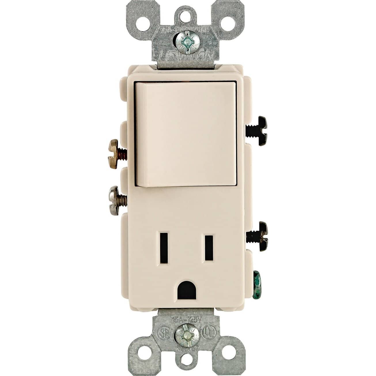Leviton - Combo Switch/Outlet - Light Almond