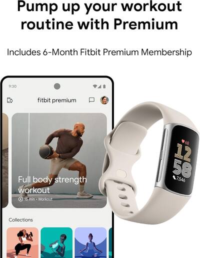 Fitbit Charge 6 Fitness Tracker Smartwatch Porcelain/Silver Fitbit Charge 6 Fitness Tracker Smartwatch Porcelain/Silver